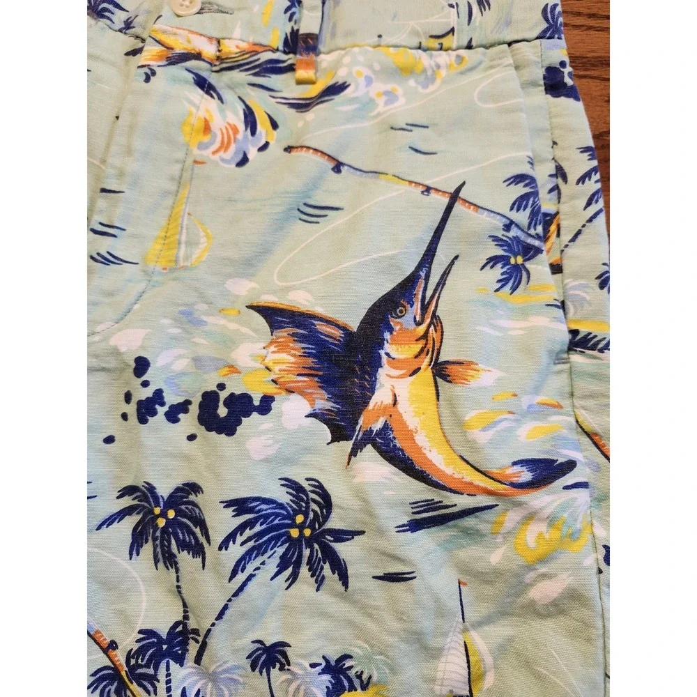 Polo Ralph Lauren Shorts Mens 30 Hawaiian Marlin Classic Fit Linen Blend Chino‎